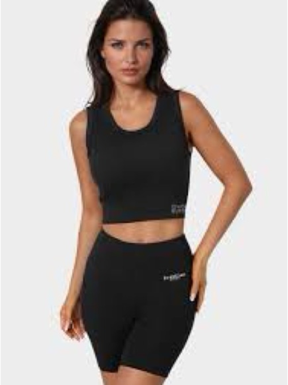 Bebe Double Layer Front Seamless Crop Tank